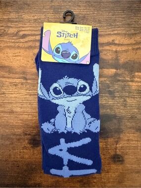 Disney Stitch Navy Blue Crew Socks